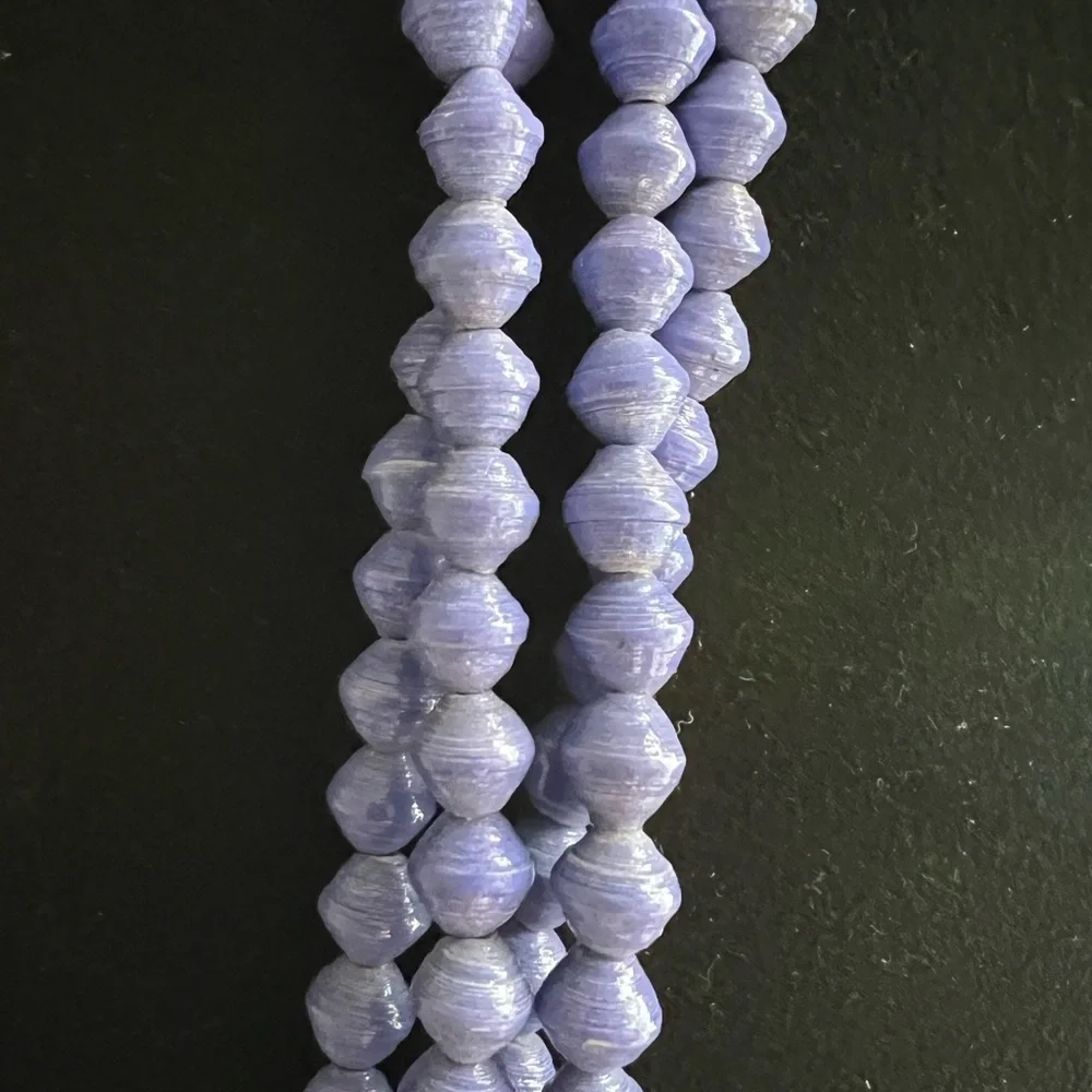 Akola Purple Demi Paper Bead Necklace - Picture 3 of 6